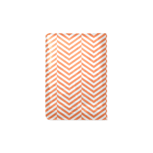 orange and white classic chevron pattern Custom NoteBook A5