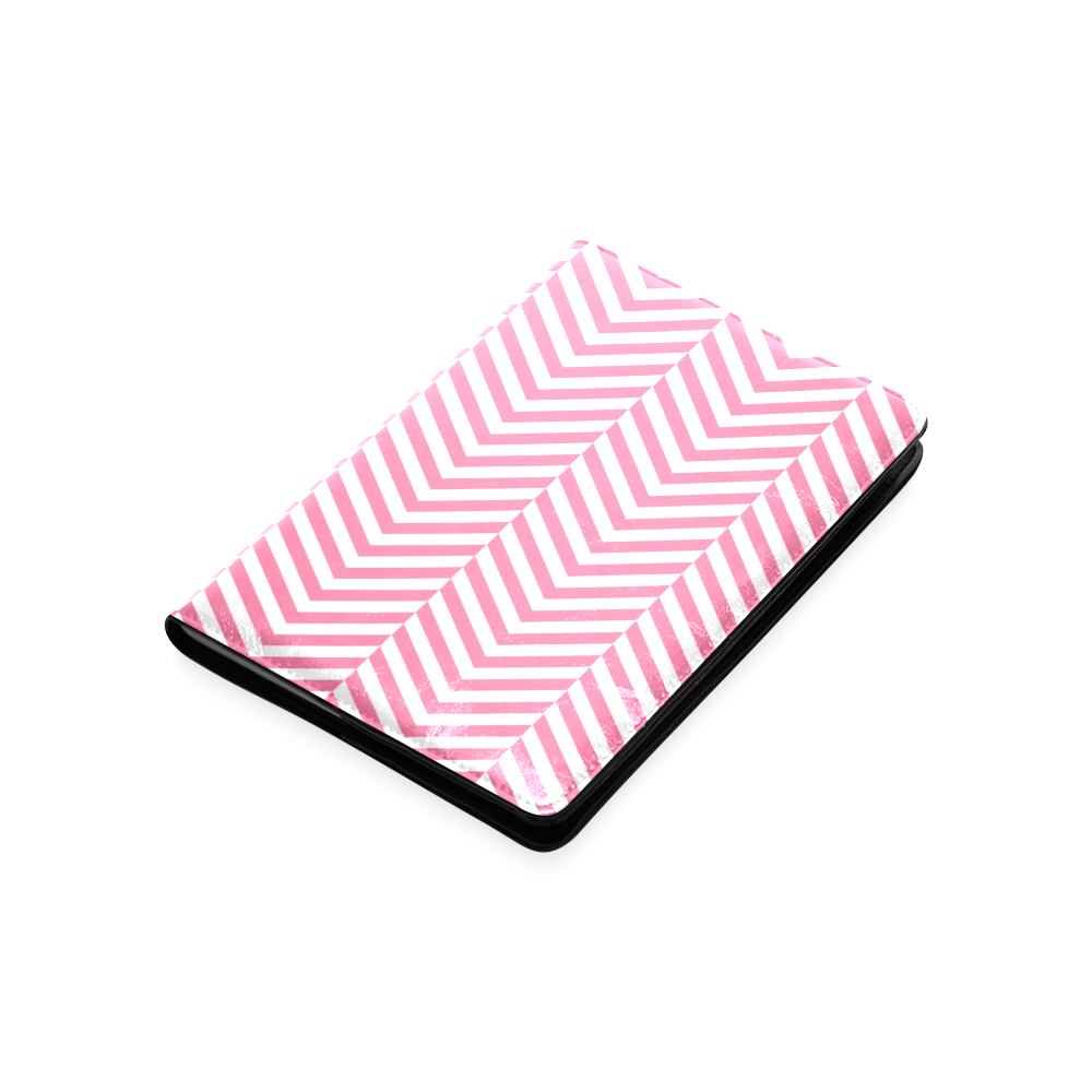 pink and white classic chevron pattern Custom NoteBook A5