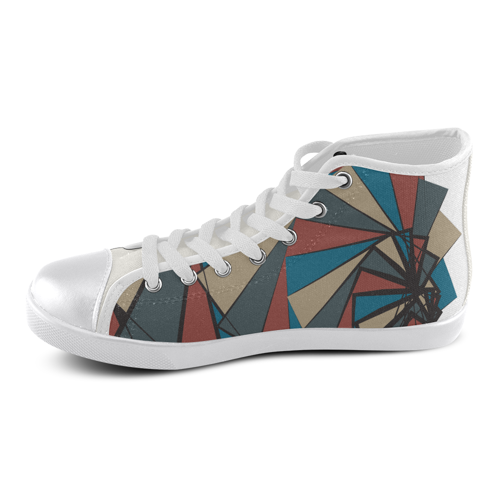 Penny in a fountain Men's High Top Canvas Shoes (Model 002)