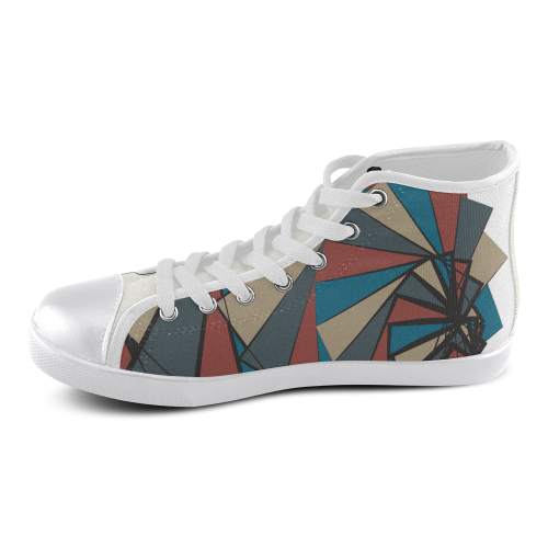 Penny in a fountain Men's High Top Canvas Shoes (Model 002)
