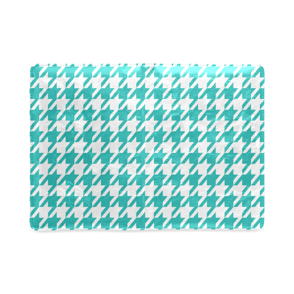 turquoise and white houndstooth classic pattern Custom NoteBook A5