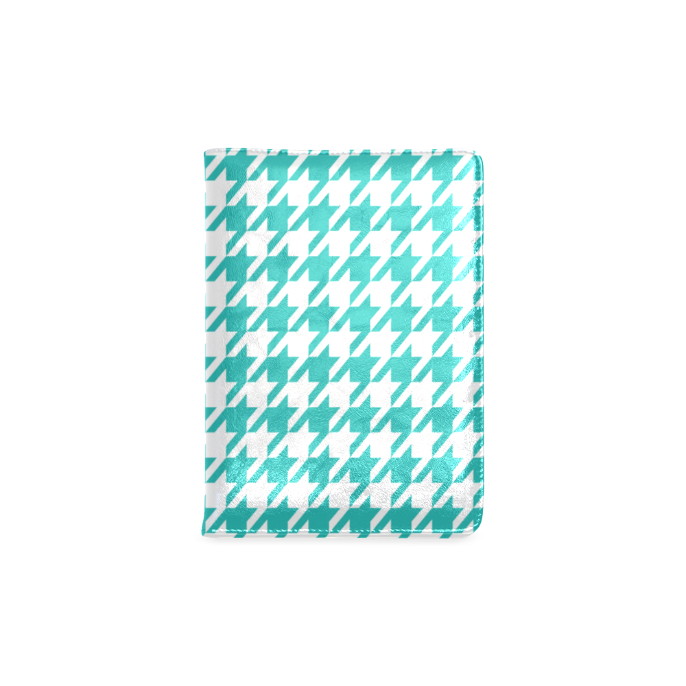 turquoise and white houndstooth classic pattern Custom NoteBook A5
