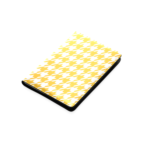 sunny yellow and white houndstooth classic pattern Custom NoteBook A5