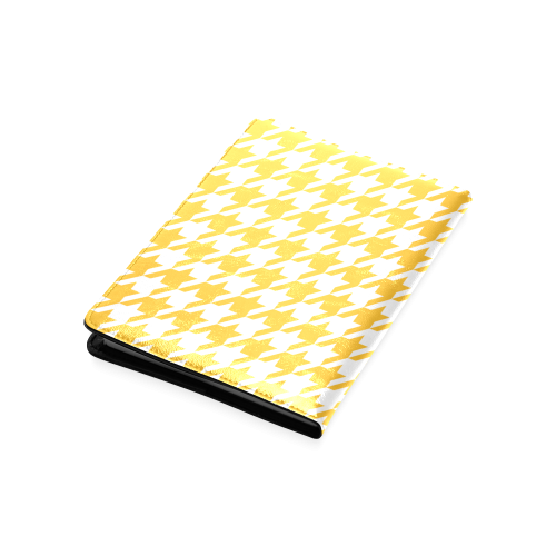 sunny yellow and white houndstooth classic pattern Custom NoteBook A5