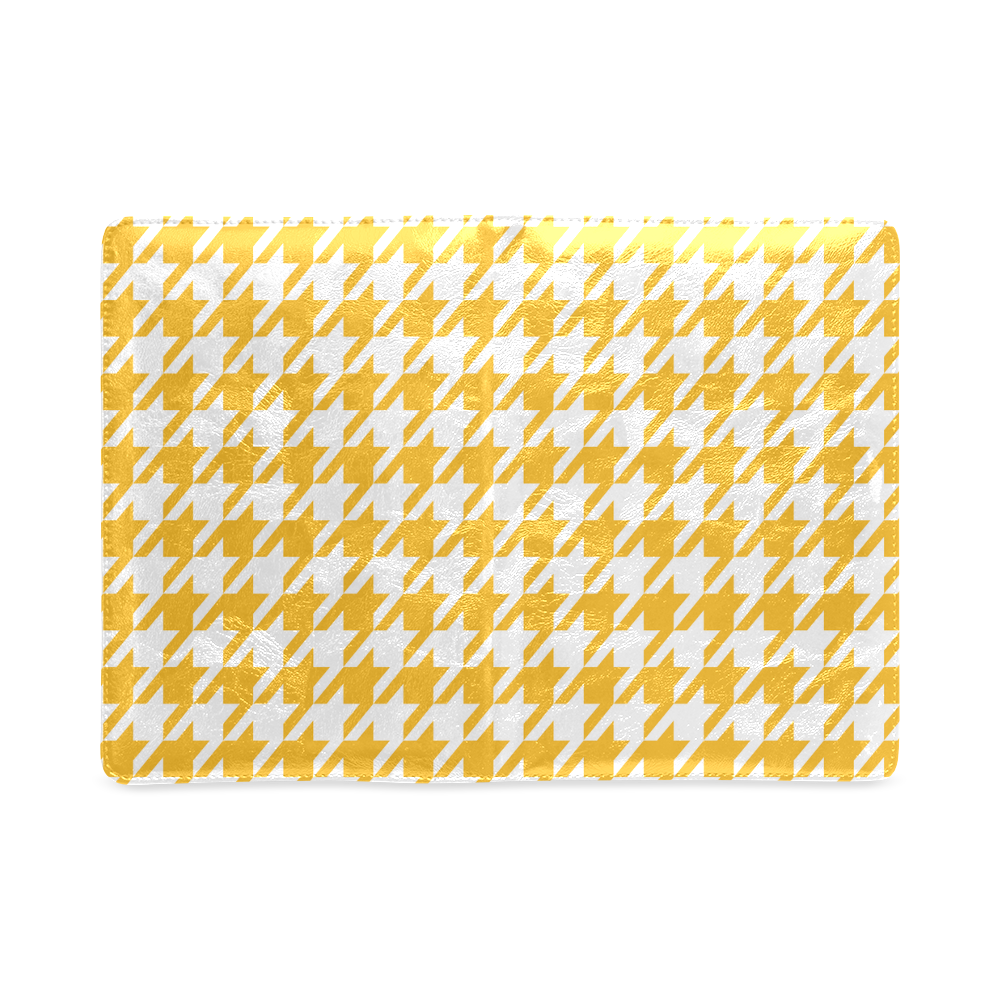 sunny yellow and white houndstooth classic pattern Custom NoteBook A5