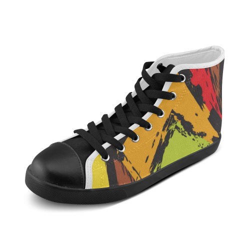 Yellow Brick Road Men's High Top Canvas Shoes (Model 002)