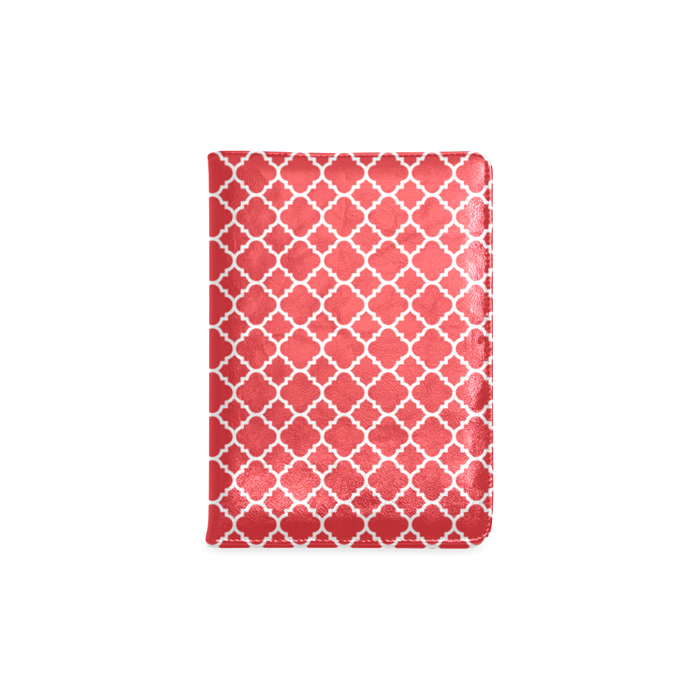 red white quatrefoil classic pattern Custom NoteBook A5