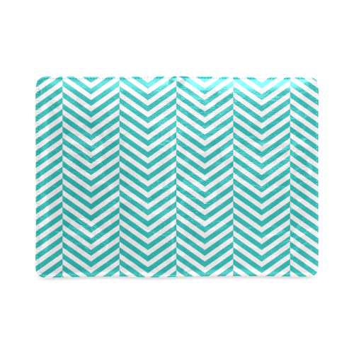 turquoise and white classic chevron pattern Custom NoteBook A5
