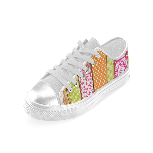 wood chipped painted patterns Women's Classic Canvas Shoes (Model 018)