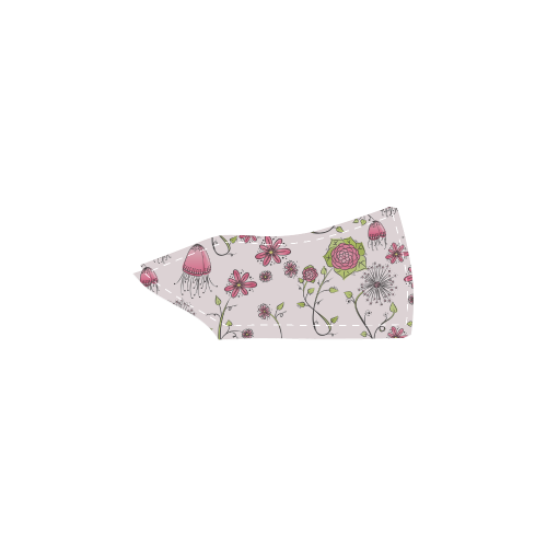 pink fantasy doodle flower pattern Women's Slip-on Canvas Shoes (Model 019)