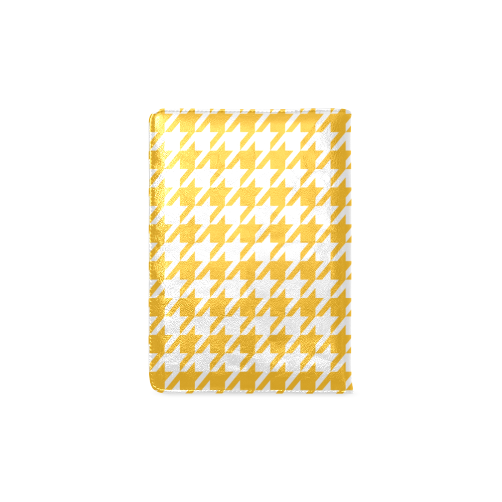 sunny yellow and white houndstooth classic pattern Custom NoteBook A5