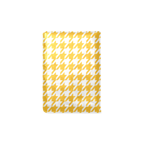 sunny yellow and white houndstooth classic pattern Custom NoteBook A5