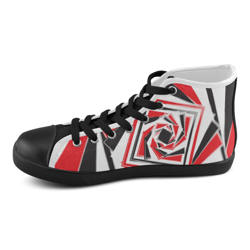 A red point of view Men's High Top Canvas Shoes (Model 002)