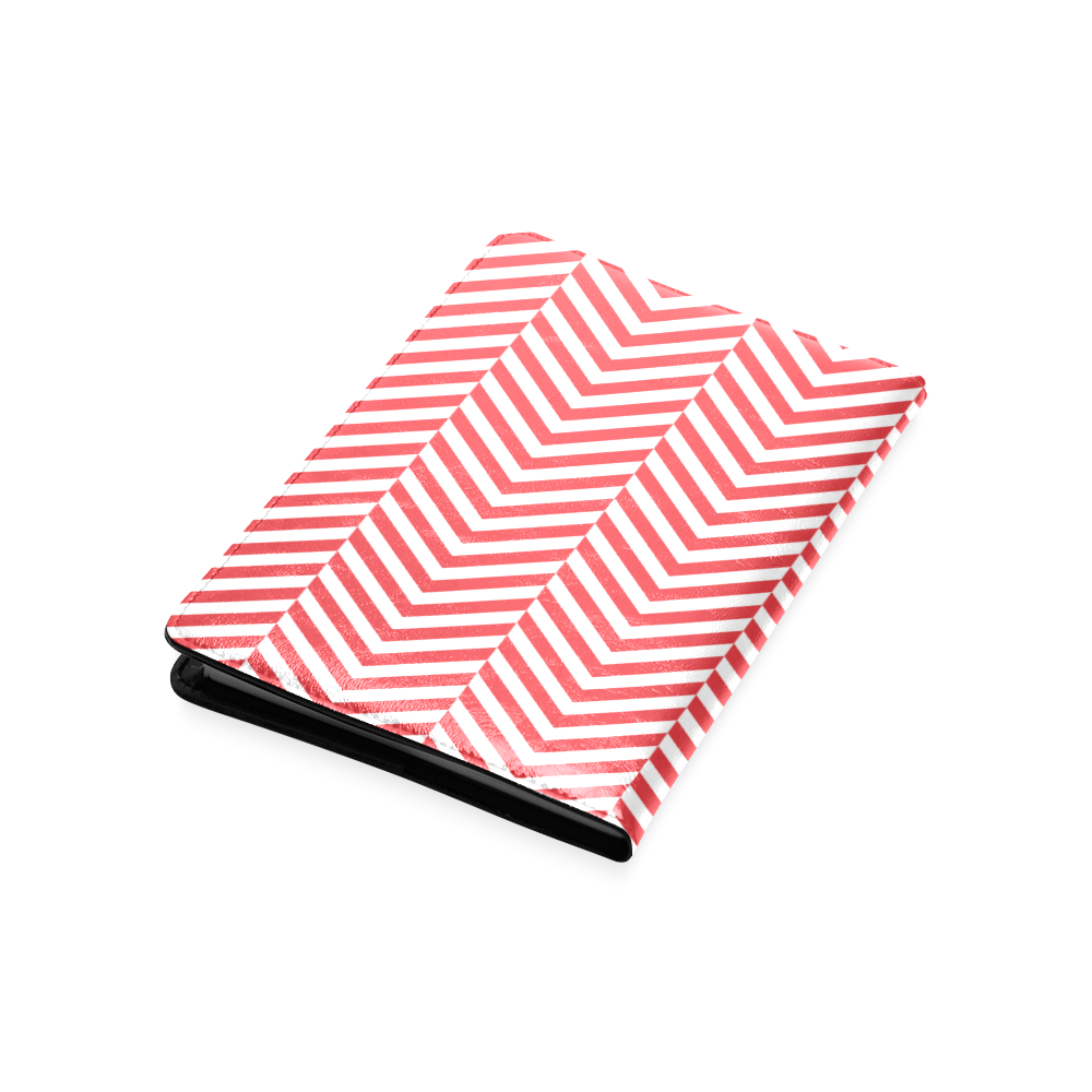 red and white classic chevron pattern Custom NoteBook A5