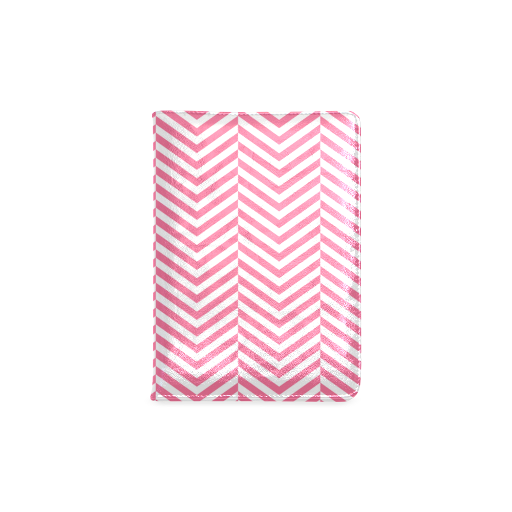 pink and white classic chevron pattern Custom NoteBook A5