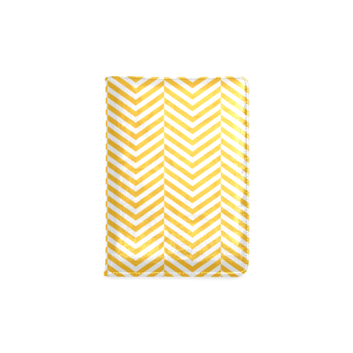sunny yellow and white classic chevron pattern Custom NoteBook A5