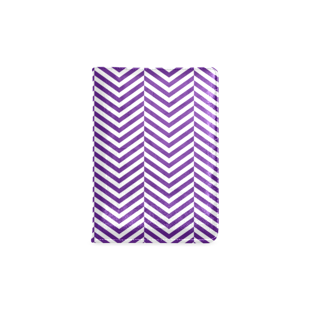 royal purple and white classic chevron pattern Custom NoteBook A5
