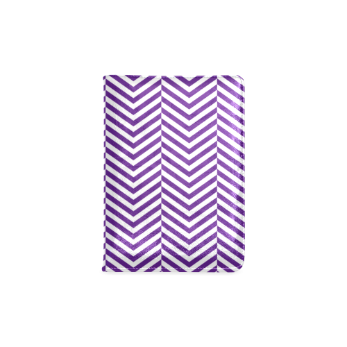 royal purple and white classic chevron pattern Custom NoteBook A5
