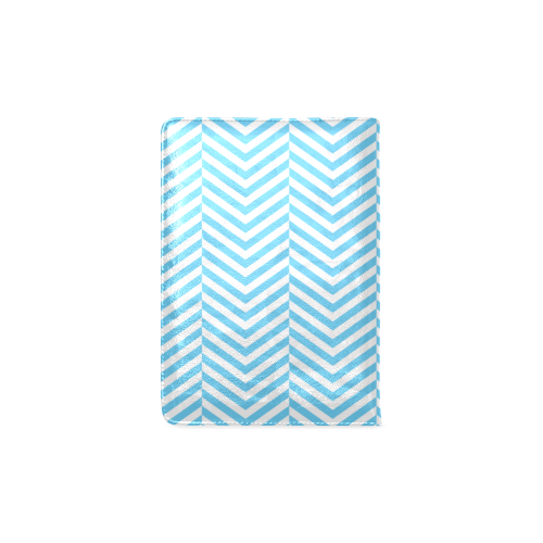bright blue and white classic chevron pattern Custom NoteBook A5