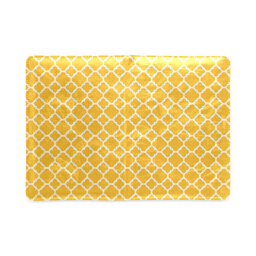 sunny yellow white quatrefoil classic pattern Custom NoteBook A5