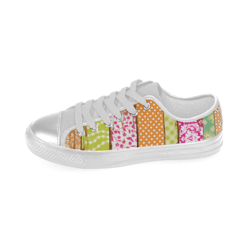 wood chipped painted patterns Women's Classic Canvas Shoes (Model 018)