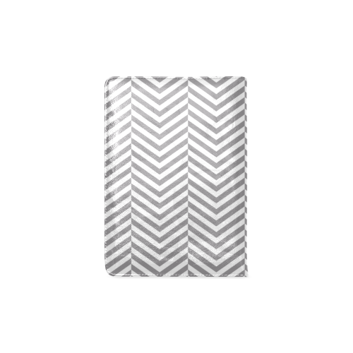 grey and white classic chevron pattern Custom NoteBook A5