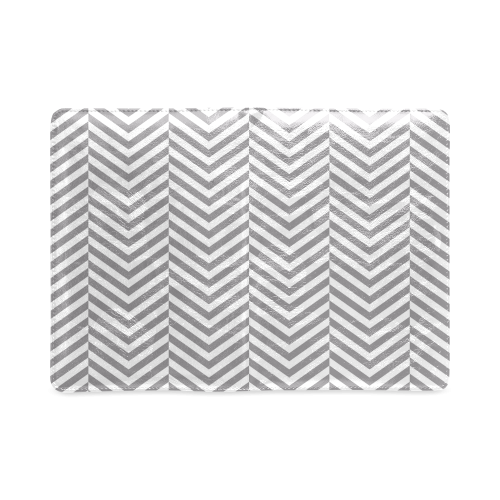 grey and white classic chevron pattern Custom NoteBook A5