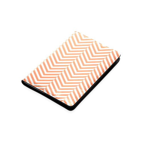 orange and white classic chevron pattern Custom NoteBook A5