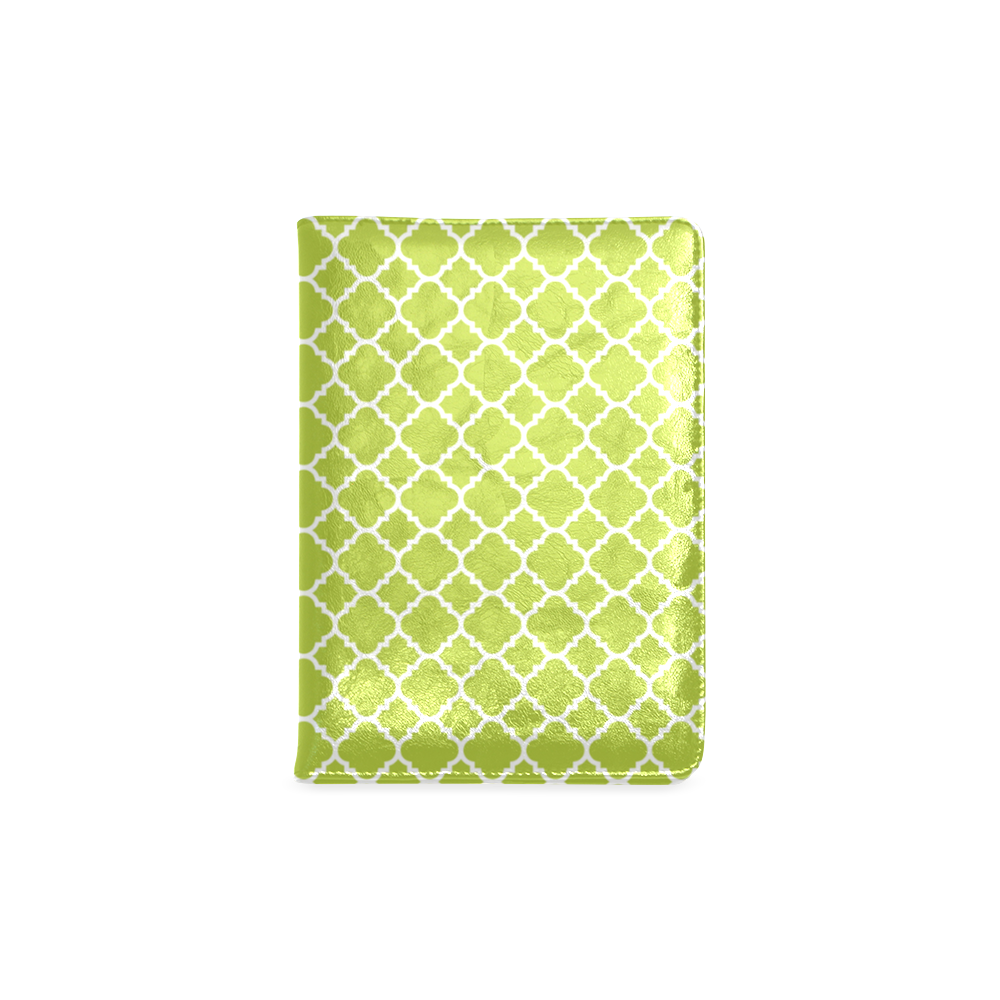 spring green white quatrefoil classic pattern Custom NoteBook A5