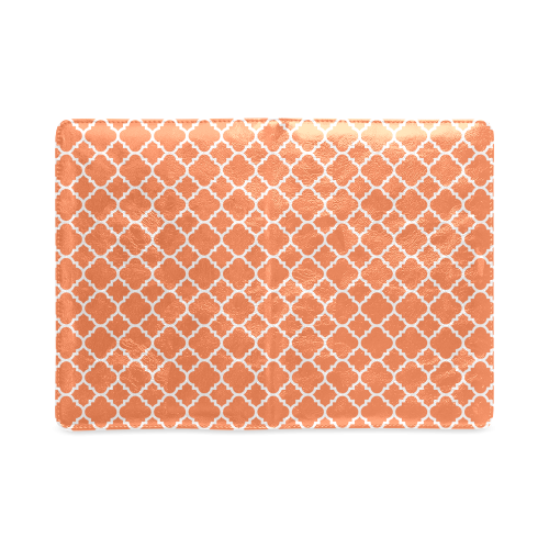 orange white quatrefoil classic pattern Custom NoteBook A5