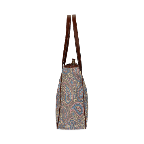 yellow blue pink paisley mosaic pattern Classic Tote Bag (Model 1644)