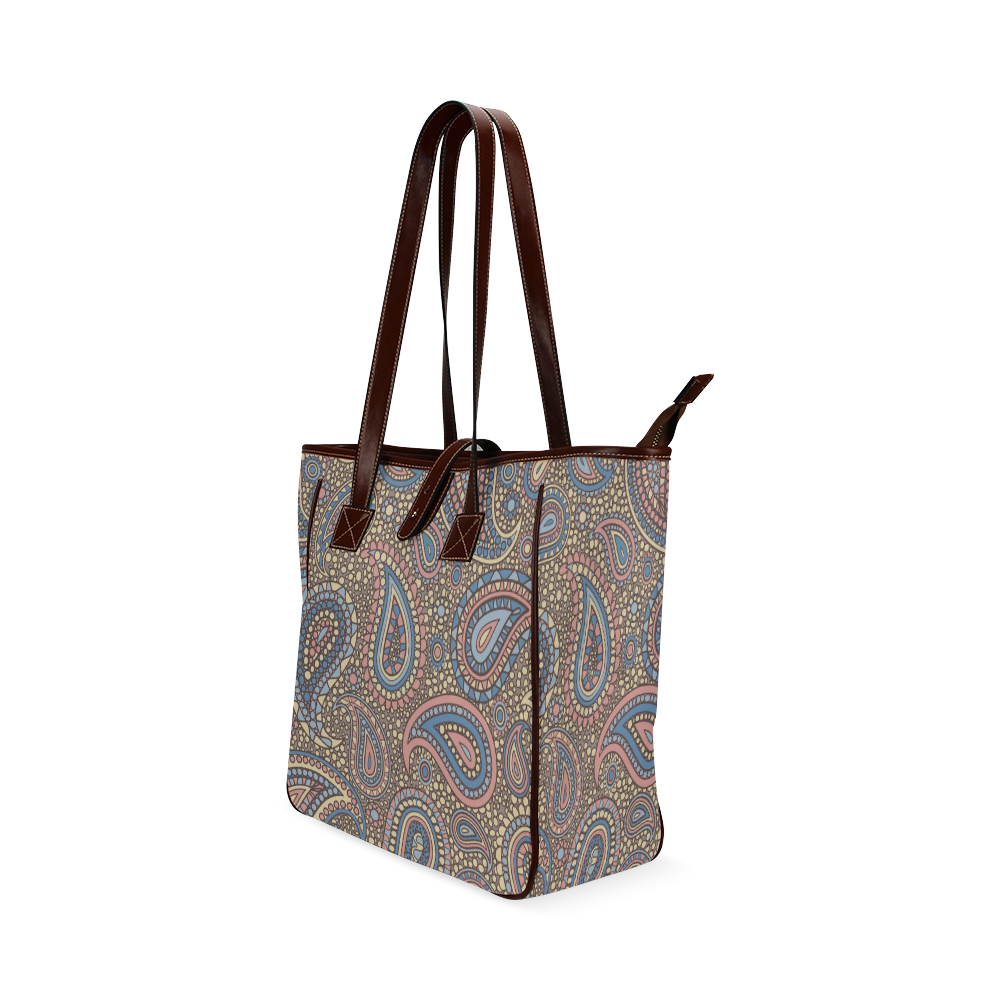yellow blue pink paisley mosaic pattern Classic Tote Bag (Model 1644)