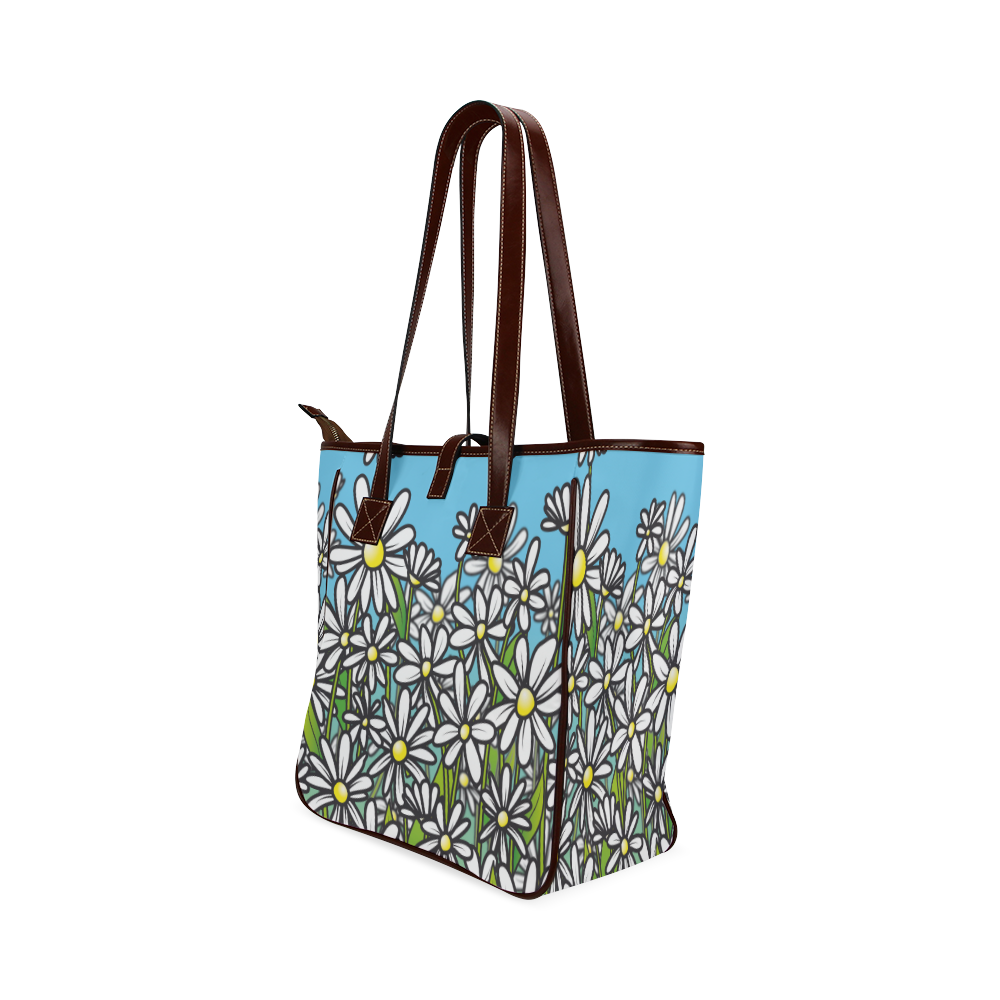 white daisy field flowers Classic Tote Bag (Model 1644)