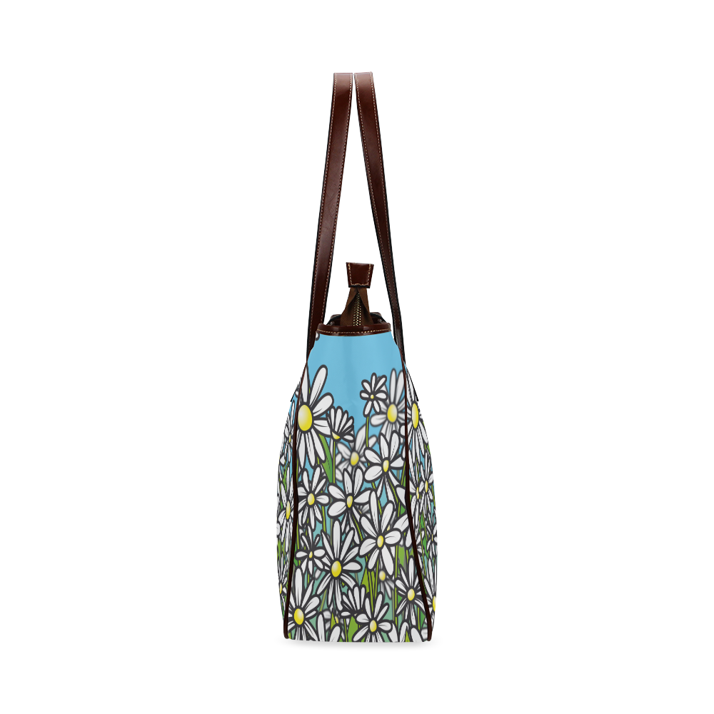 white daisy field flowers Classic Tote Bag (Model 1644)