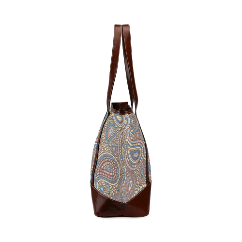 yellow blue pink paisley mosaic pattern Tote Handbag (Model 1642)