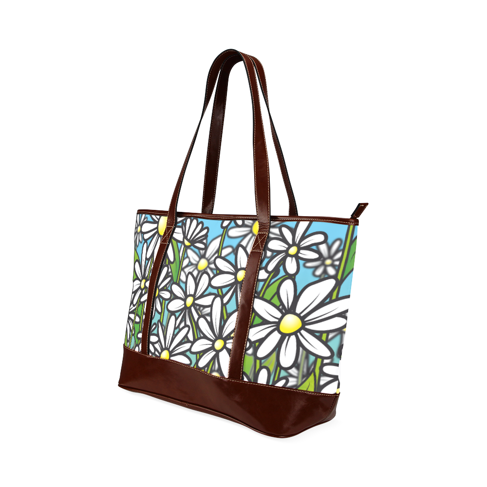 white daisy field flowers Tote Handbag (Model 1642)