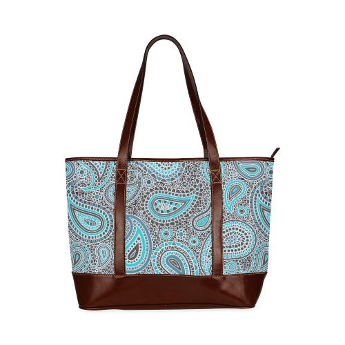 blue paisley mosaic design Tote Handbag (Model 1642)