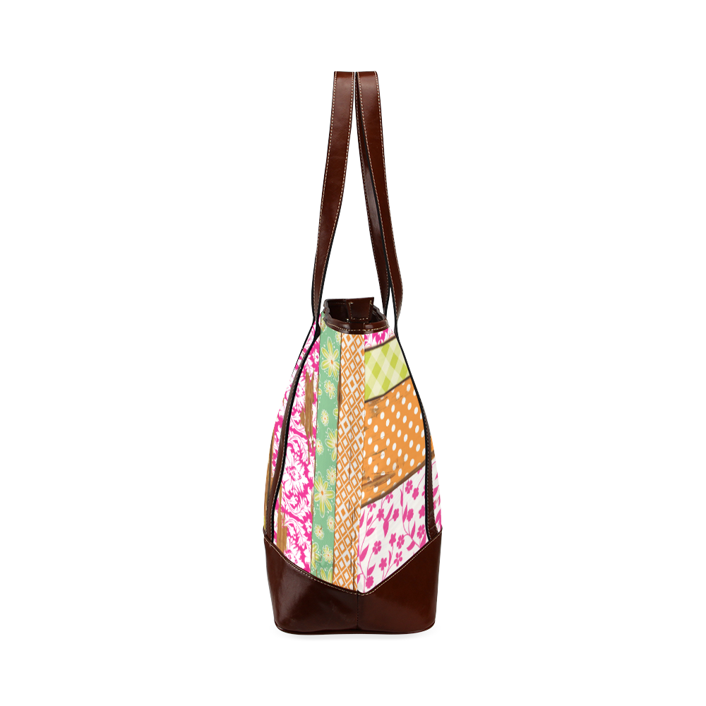 wood chipped painted patterns Tote Handbag (Model 1642)