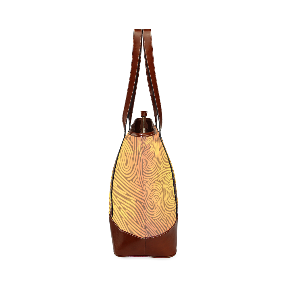 gold leaf abstract pattern Tote Handbag (Model 1642)