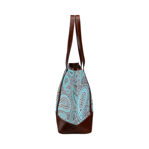 blue paisley mosaic design Tote Handbag (Model 1642)