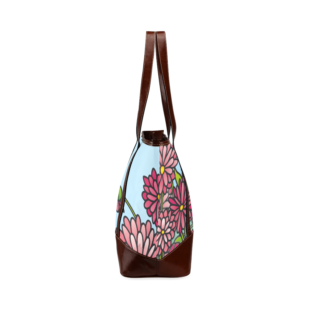 chrysantenum flower field pink floral Tote Handbag (Model 1642)