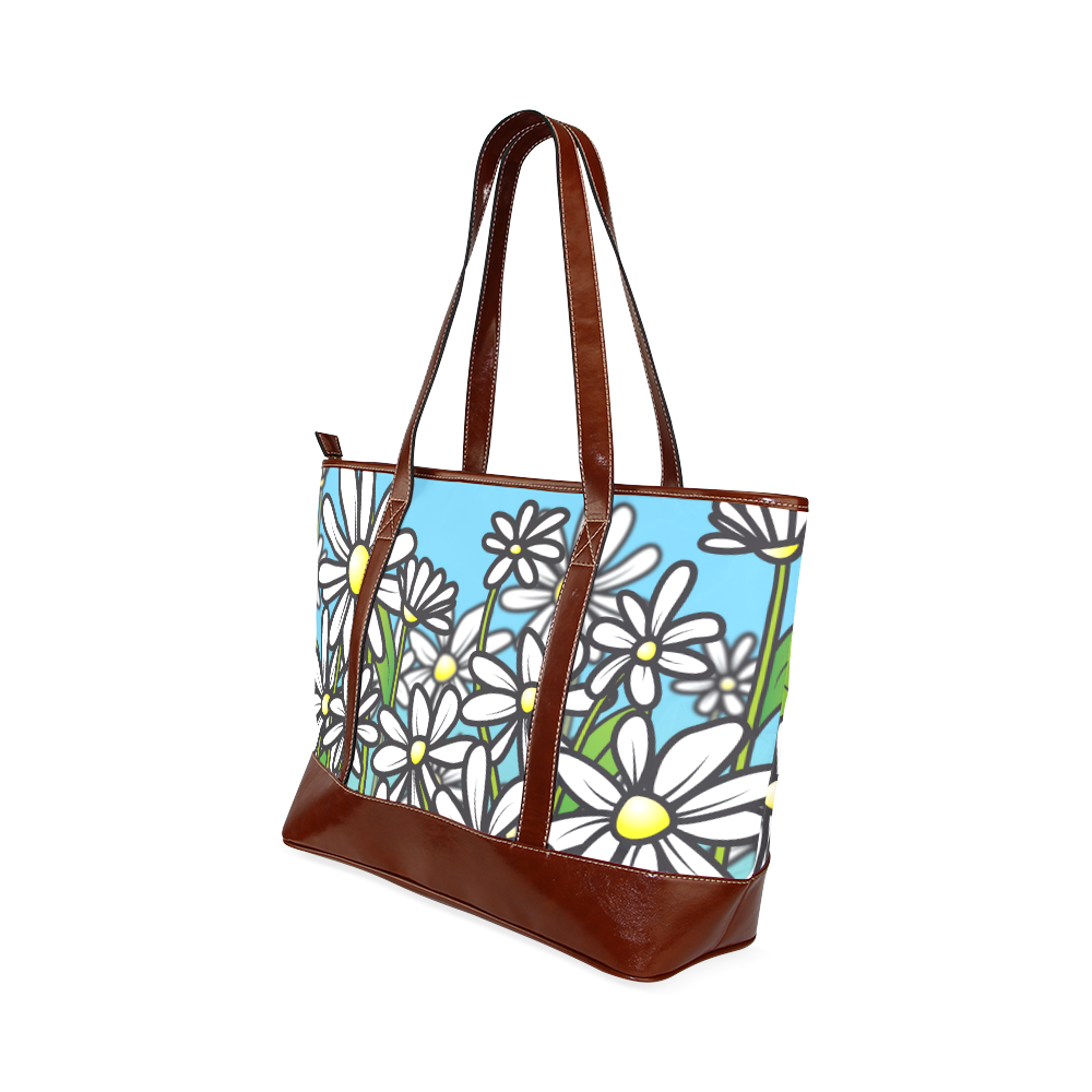 white daisy field flowers Tote Handbag (Model 1642)