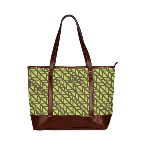 green geometric pattern Tote Handbag (Model 1642)