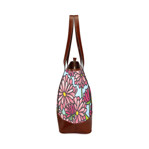 chrysantenum flower field pink floral Tote Handbag (Model 1642)