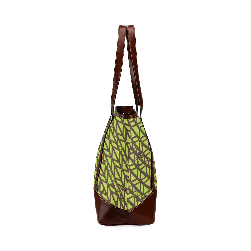 green geometric pattern Tote Handbag (Model 1642)