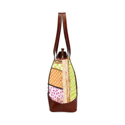 wood chipped painted patterns Tote Handbag (Model 1642)