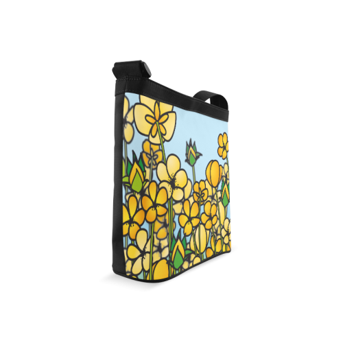 buttercup flower field yellow floral arrangement Crossbody Bags (Model 1613)