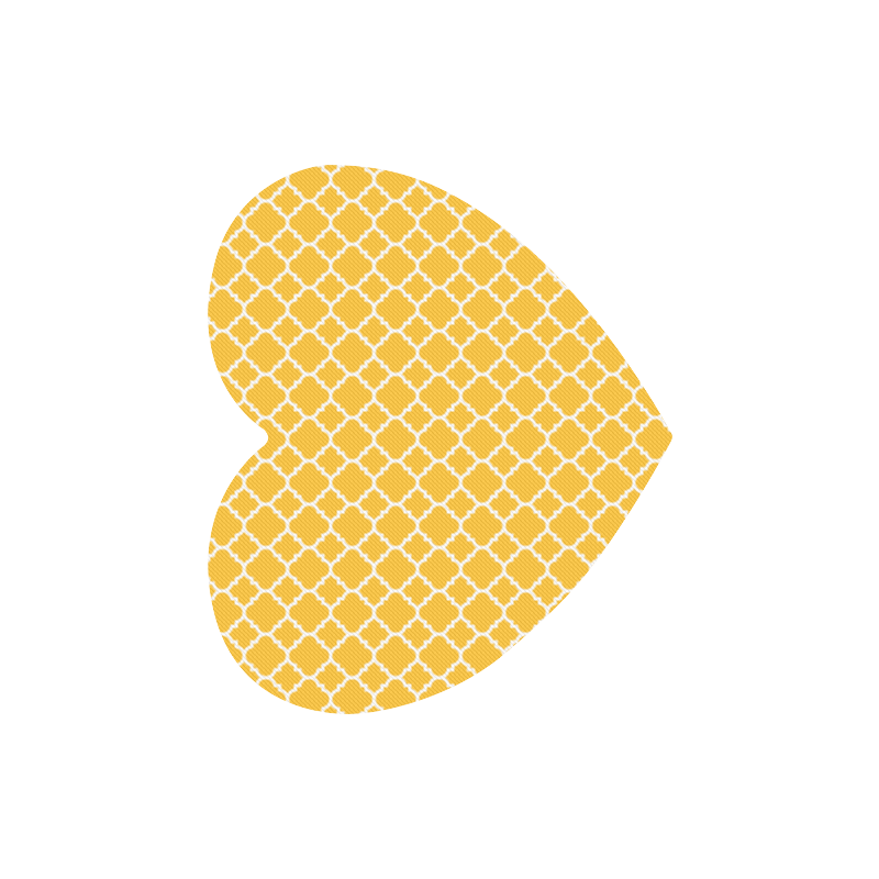 sunny yellow white quatrefoil classic pattern Heart-shaped Mousepad