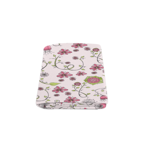 pink fantasy doodle flower pattern Blanket 50"x60"
