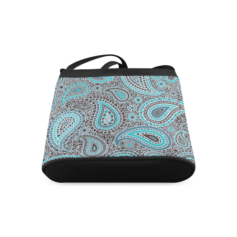 blue paisley mosaic design Crossbody Bags (Model 1613)